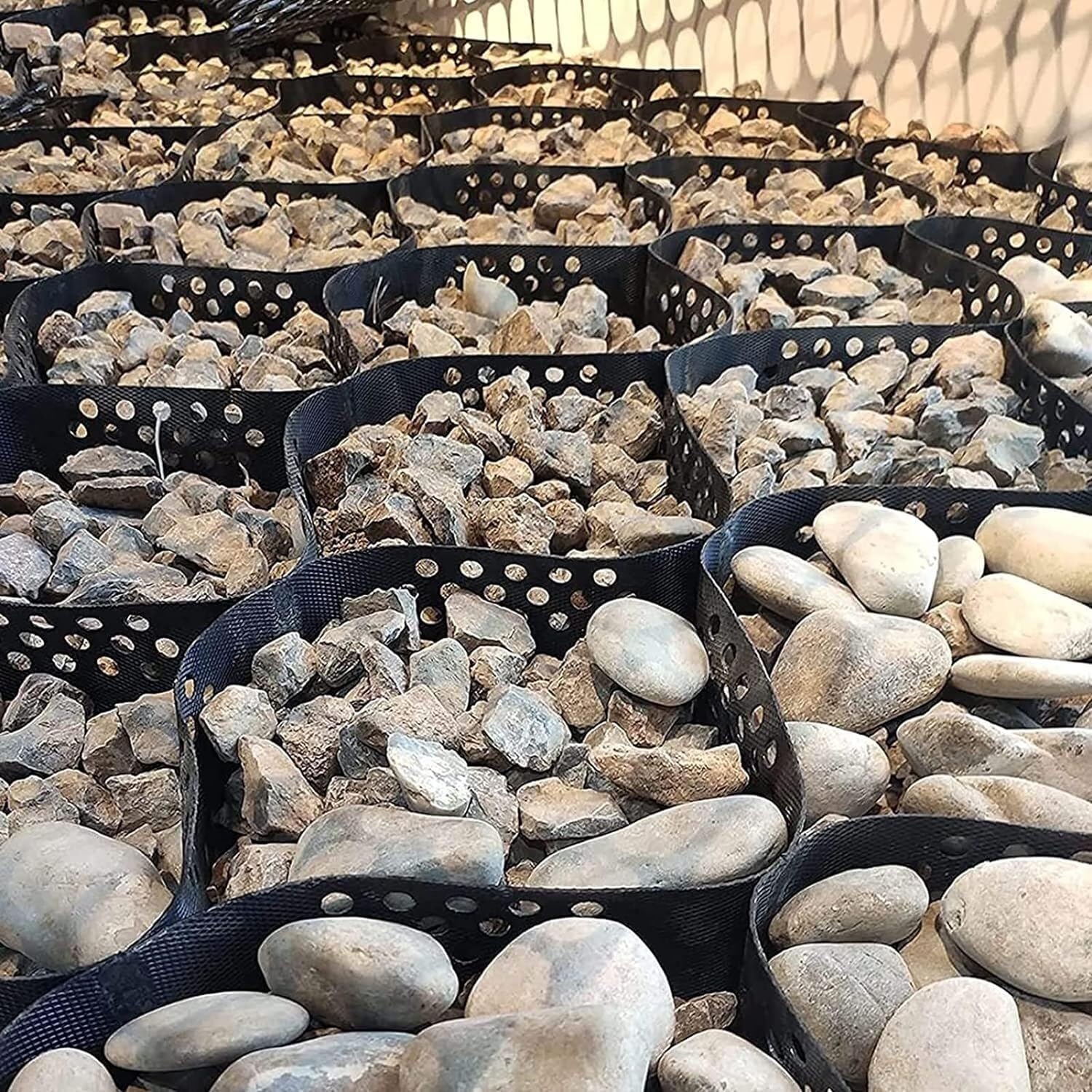ELzEy Géogrille épaisse à Grille de Gravier et de Tourbe, système de stabilisation du Sol, Mur de soutènement perméable - Remblai/béton/Sable/Pierre (Size : 2m x 6m (6.5ft x 19.5ft))