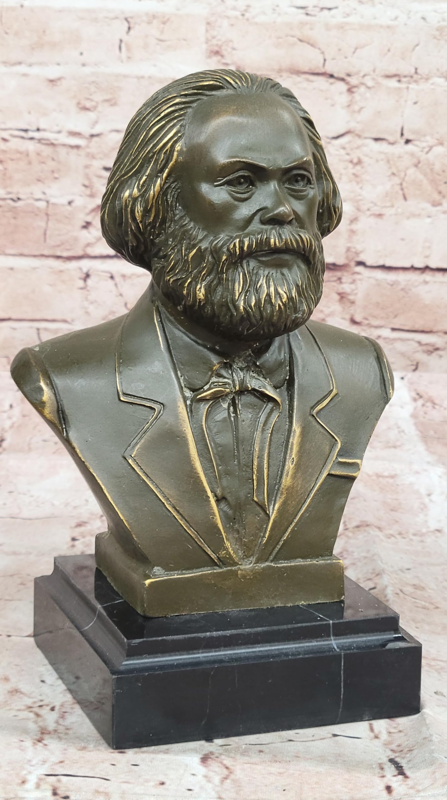 Hand Made Bronze Bust Statue of Karl Marx by Fisher Classic Thinker Collectible Figure Decorative Artwork Gift by Classy Bronze