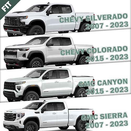 Miniatura 7 de Anclajes de amarre de aluminio para caja de camión, anclaje de pared lateral para Chevy SilveradoGMC Sierra 2007-2023, Chevy ColoradoGMC Canyon