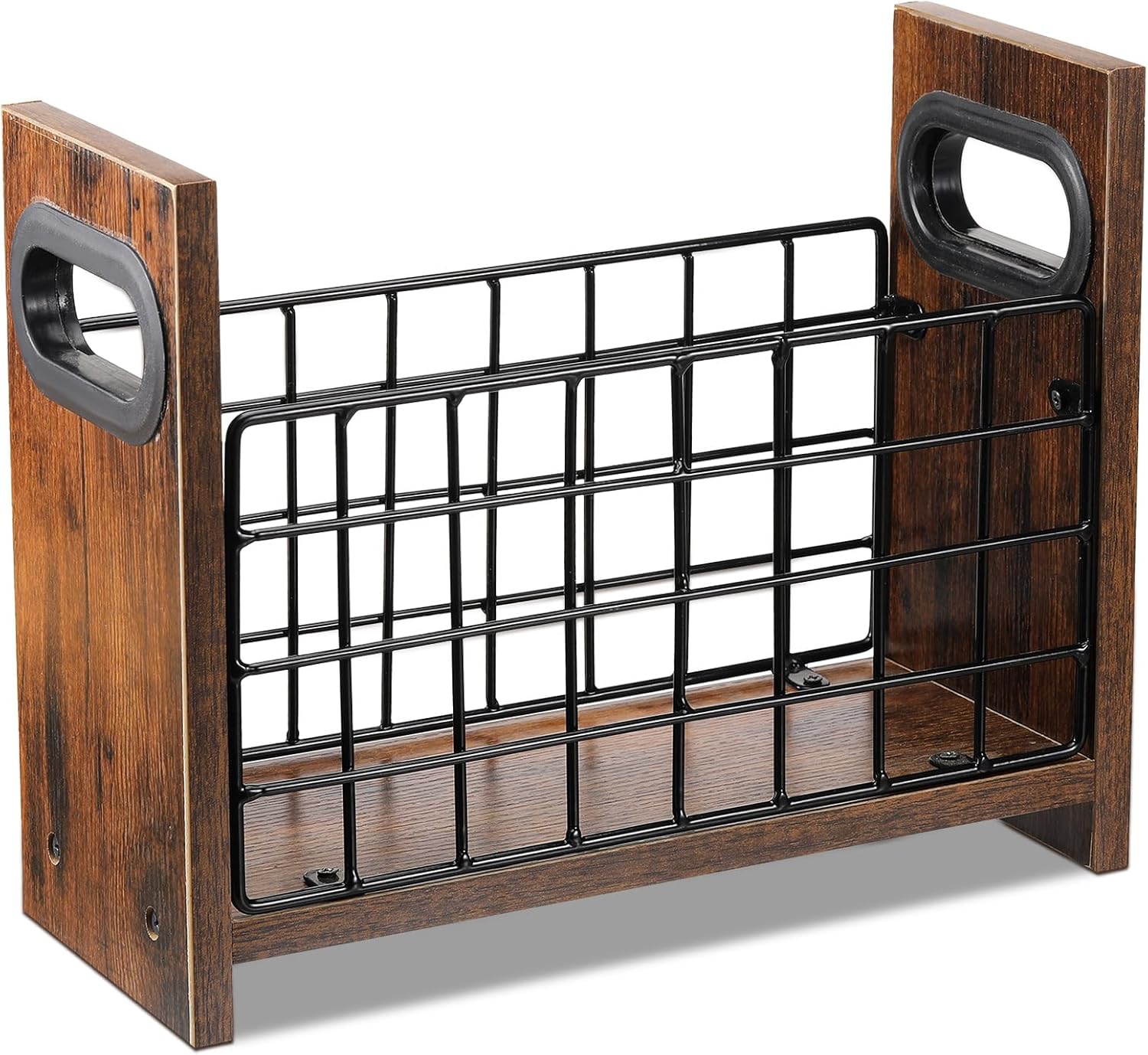 Lounsweer Magazine Holder Desktop Magazine Rack Floor Rustic Magazine