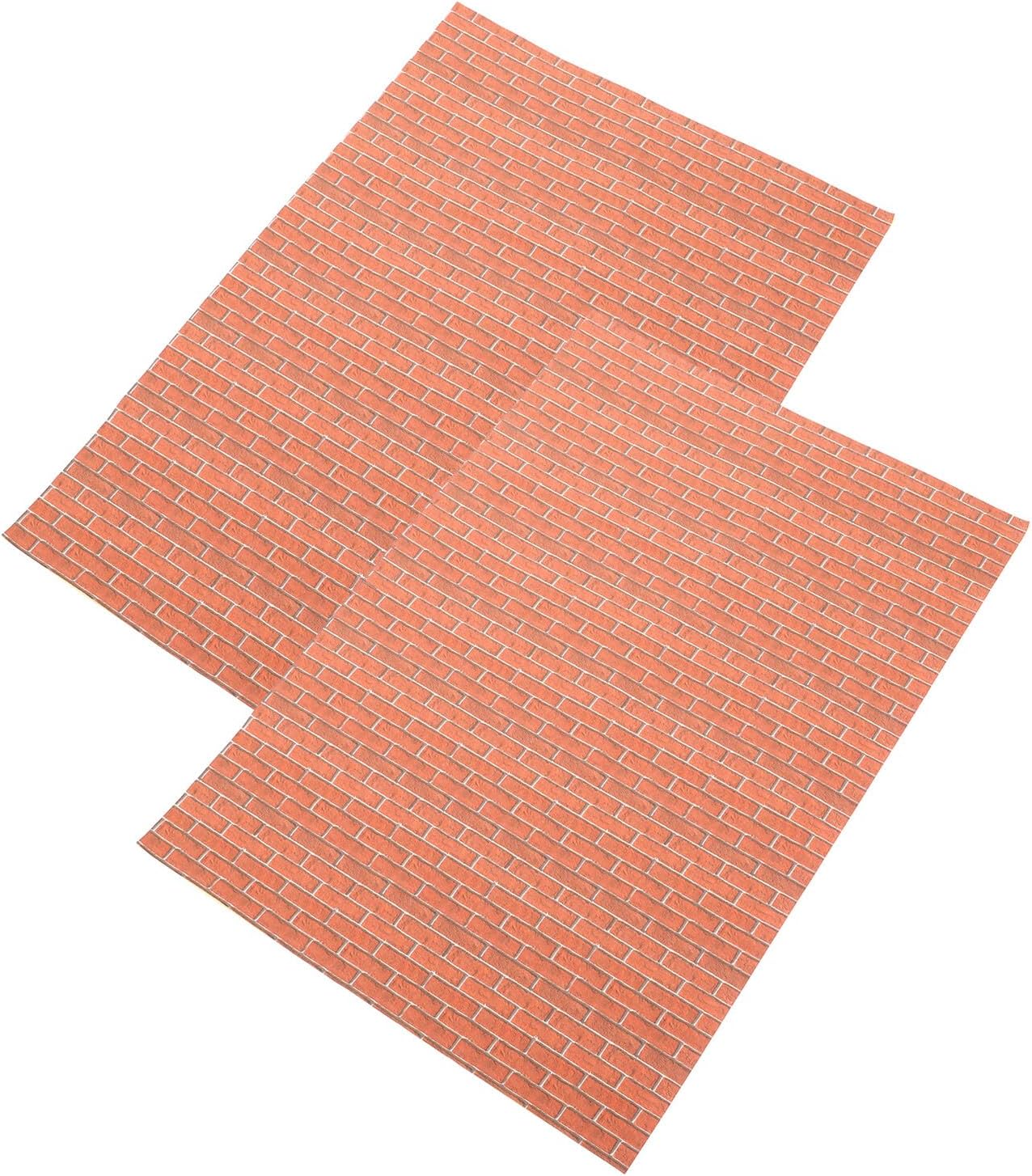 12 Scale Red Brick Pattern for Doll House Decoration and DIY Crafting Accessories