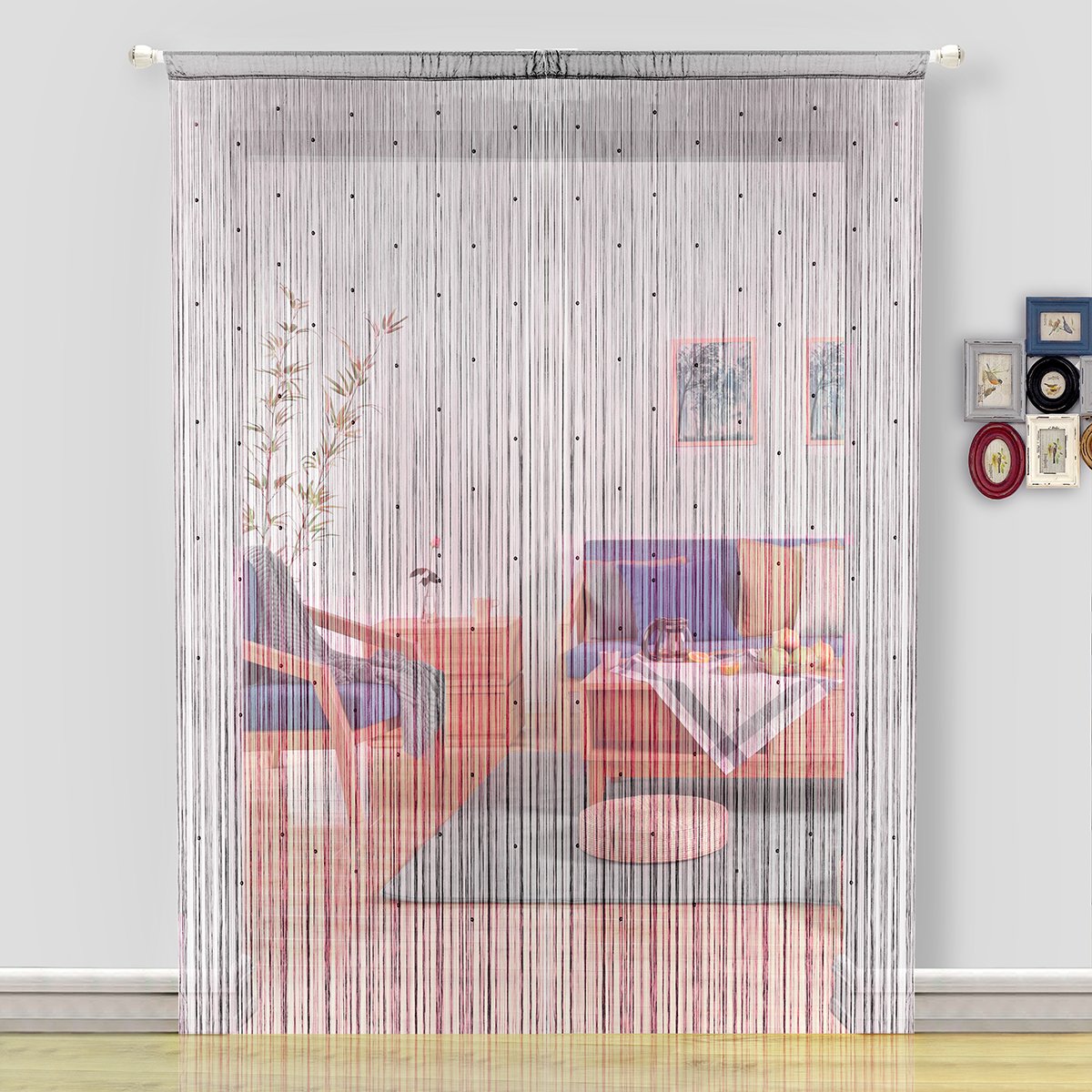 Tenda Divisoria A Fili Di Perline Per Porta E Finestra – 1x2 Metri, Colore Rosa, Decorazione Per Matrimoni, Feste, Casa E Negozi - 5