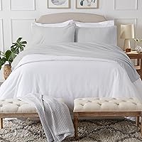 Vista 36 de Great Bay Home Cotton Jersey Knit Twin Sheet Set - Ultra-Soft, Stretchy, Heathered Melange Denim Blue Bed Sheets - Cozy, Soft T-Shirt Sheet &