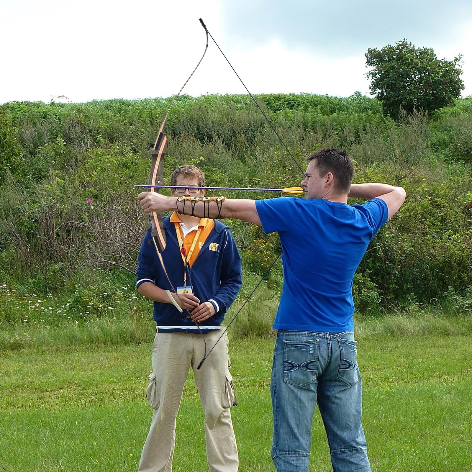 TOPARCHERY Recurve Bogen 62" Bogenschießen Takedown Hunting Recurve Bow für Erwachsene 20-50lbs Holzbogen Longbogen jagdbogen mit Stringer Rechte Hand