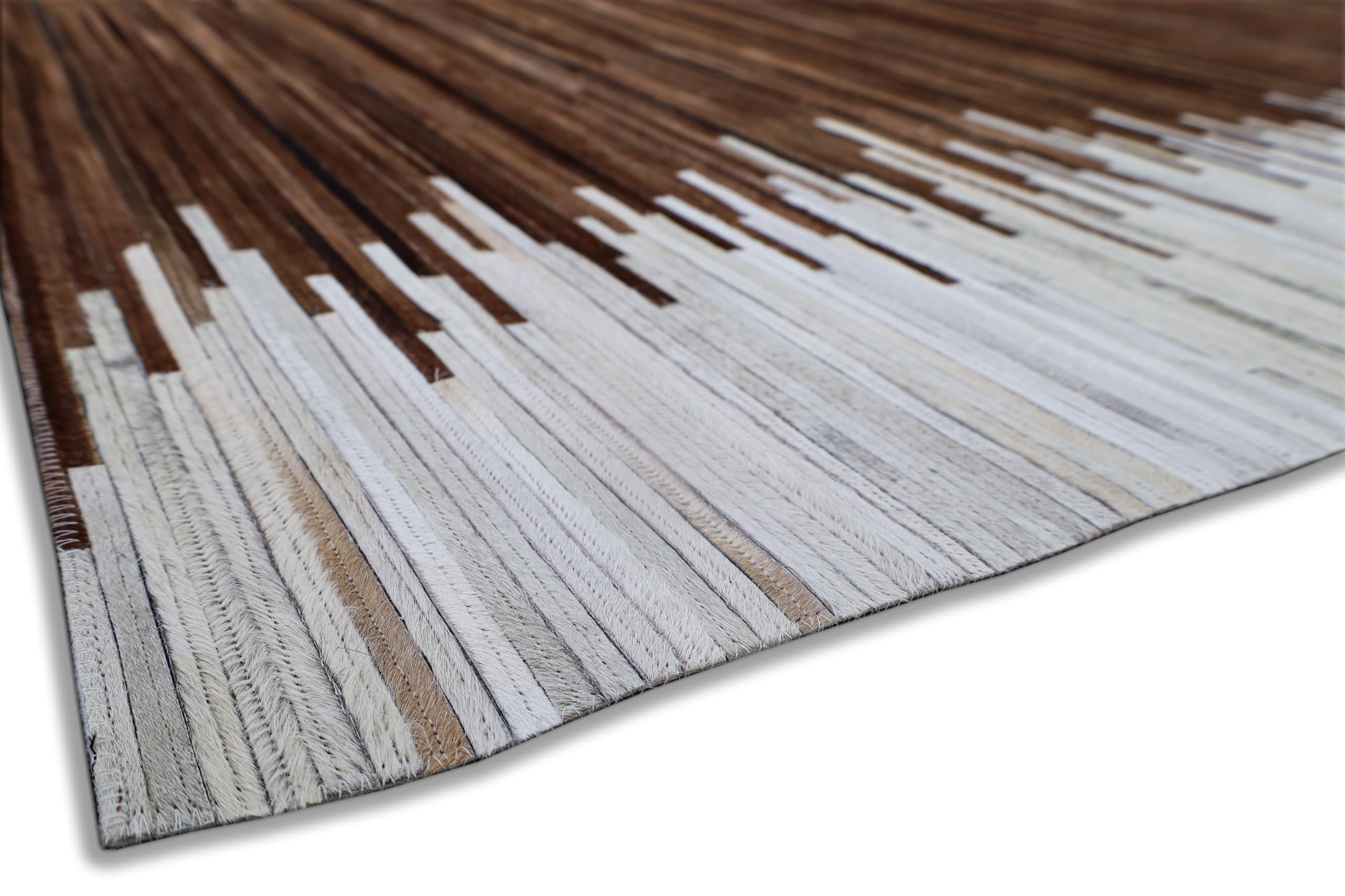MY-RUG Fellteppich 80x150cm aus echtem Kuhfell - Rindlederteppich Braun