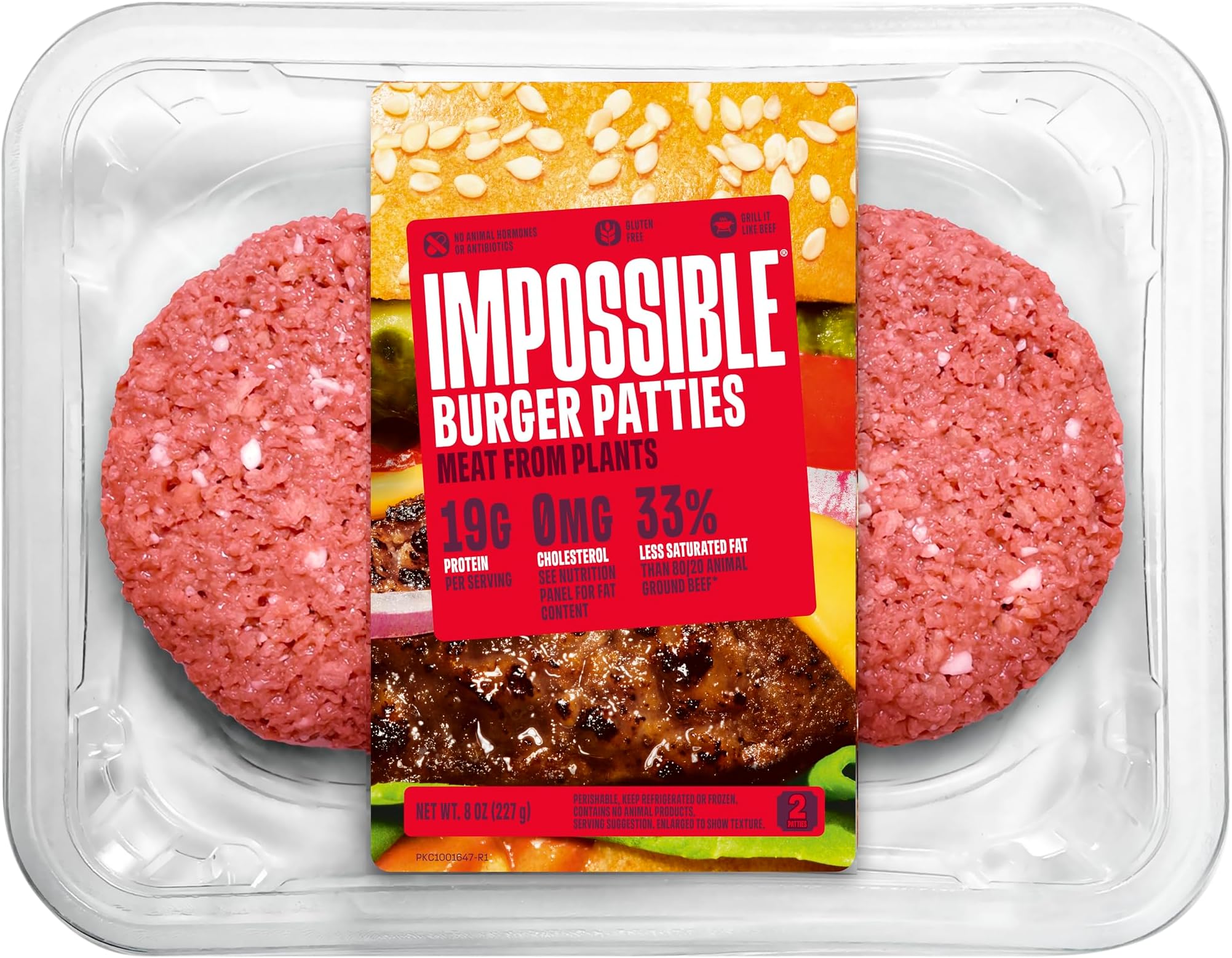 Impossible Foods Impossible Burger Plant-Based Ground Beef Patties, 8 Ounce