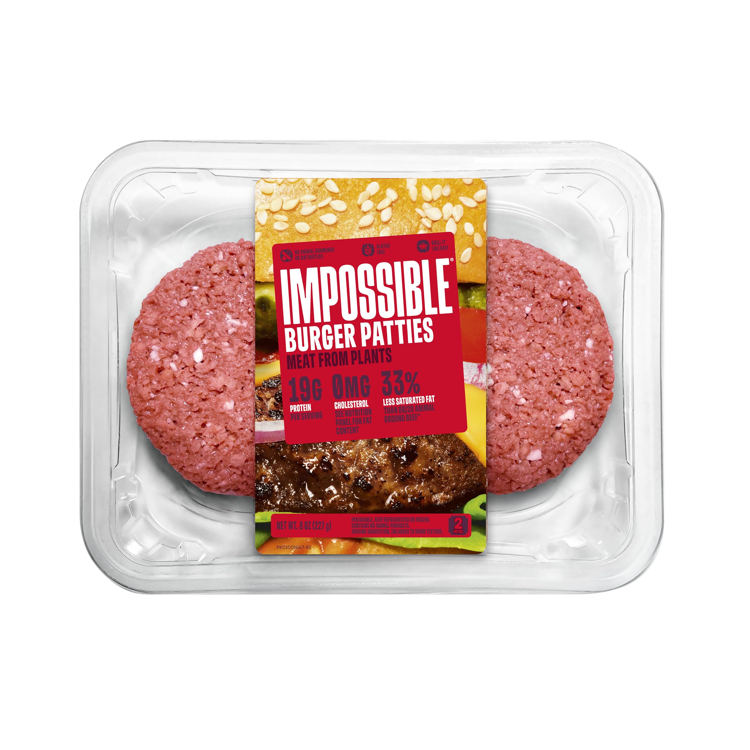 Impossible Foods Impossible Burger Plant-Based Ground Beef Patties, 8 Ounce