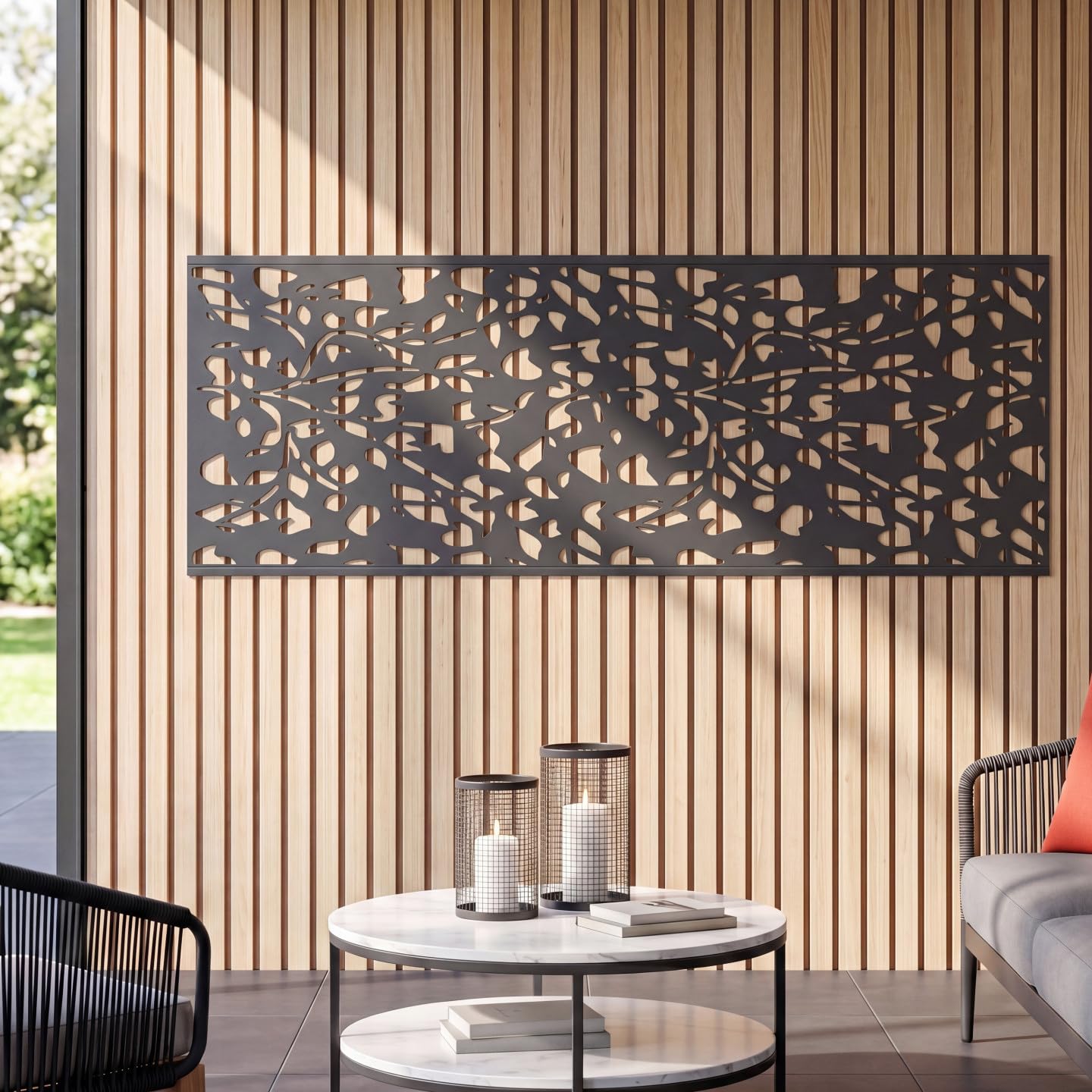 IDMarket - Panneau décoratif Universel 160 x 60 CM Flower Gris