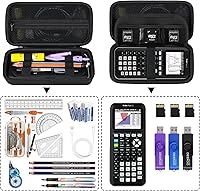 Vista 2 de Funda rígida para calculadora gráfica de color Texas Instruments TI-84 Plus CE/TI-84 Plus/TI-83 Plus CE/Casio fx-9750GIII, soporte de almacenamiento