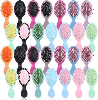 28Pcs Mini Hair Brush Soft Bristles Bulk Hair Brushes for Wet/Dry Hair, Mini Wet Hair Brush Detangler Travel Hair Brushs for Most Hairs Types