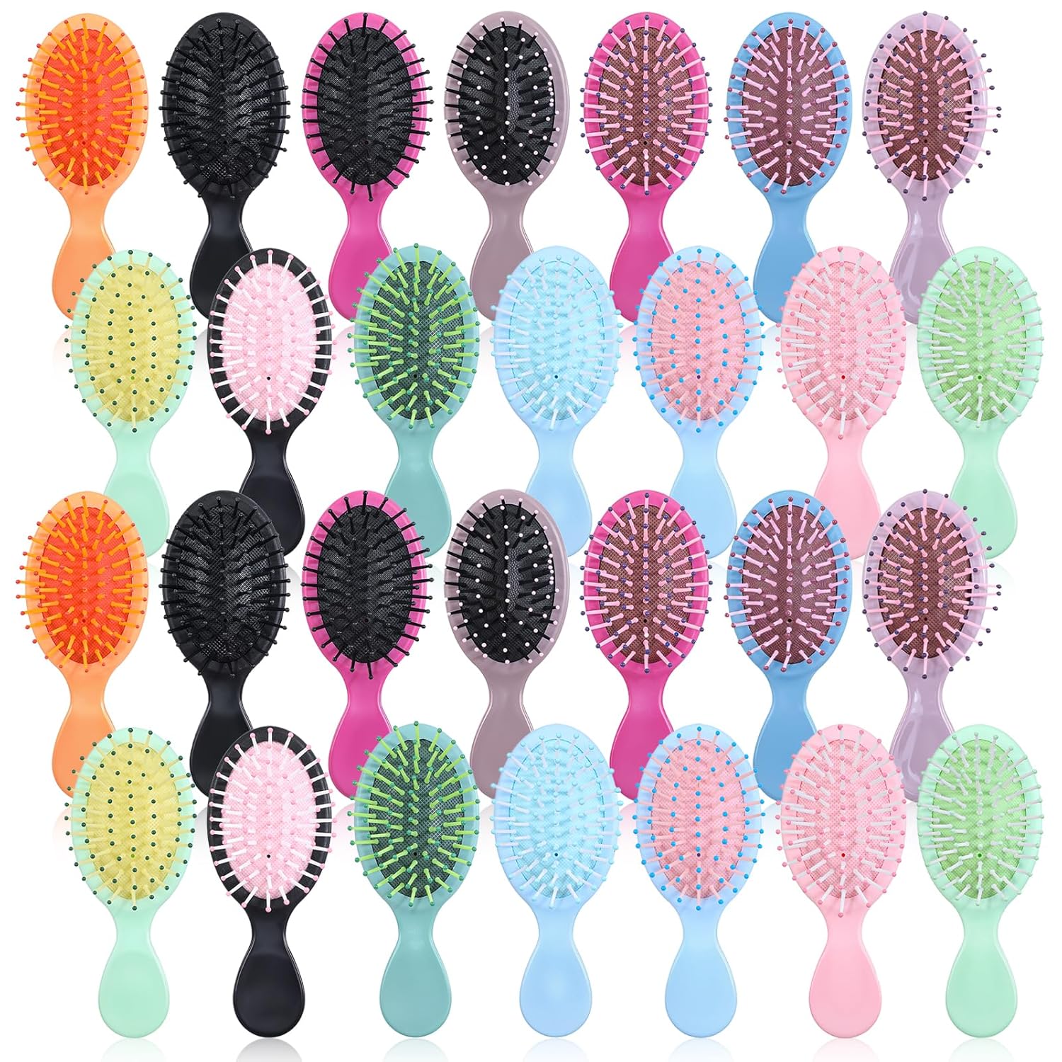 28Pcs Mini Hair Brush Soft Bristles Bulk Hair Brushes for Wet/Dry Hair, Mini Wet Hair Brush Detangler Travel Hair Brushs for Most Hairs Types