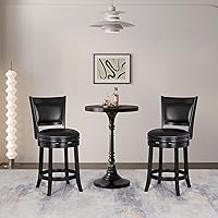 Vista 26 de Ball & Cast Taburetes giratorios tapizados para mostrador de cocina, taburetes de bar de 24 pulgadas de altura del asiento, silla de taburete