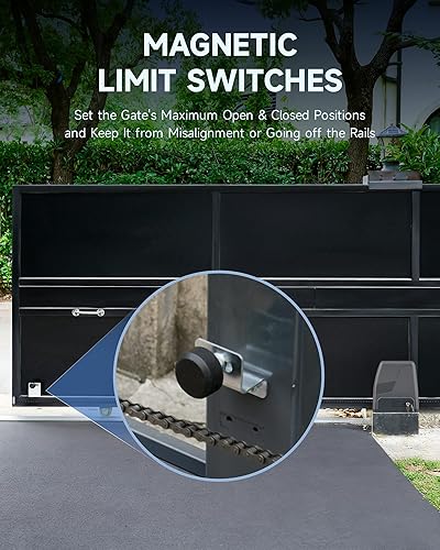 Miniatura 19 de CO-Z Abridor de puerta deslizante automático inteligente de 3300 libras con 2 controles remotos, motor de puerta deslizante de entrada eléctrica