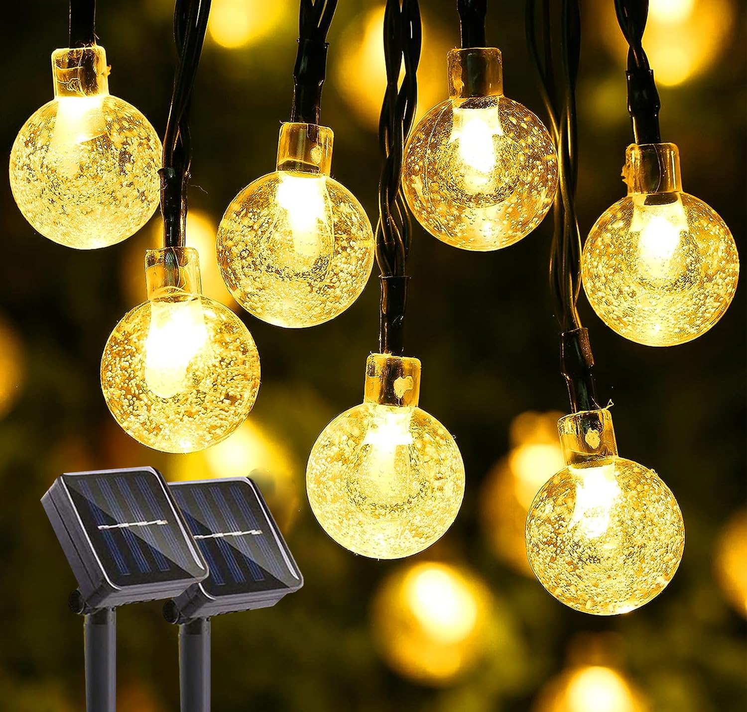 hardoll Solar String Lights 30 LED Decorative Lighting Bubble Crystal Ball for Garden, Home, Patio Waterproof(20FT-Warm White-Pack of 2)-Ni Mh 600 mah Battery (B07JY6Z4MW) Amazon Price History, Amazon Price Tracker