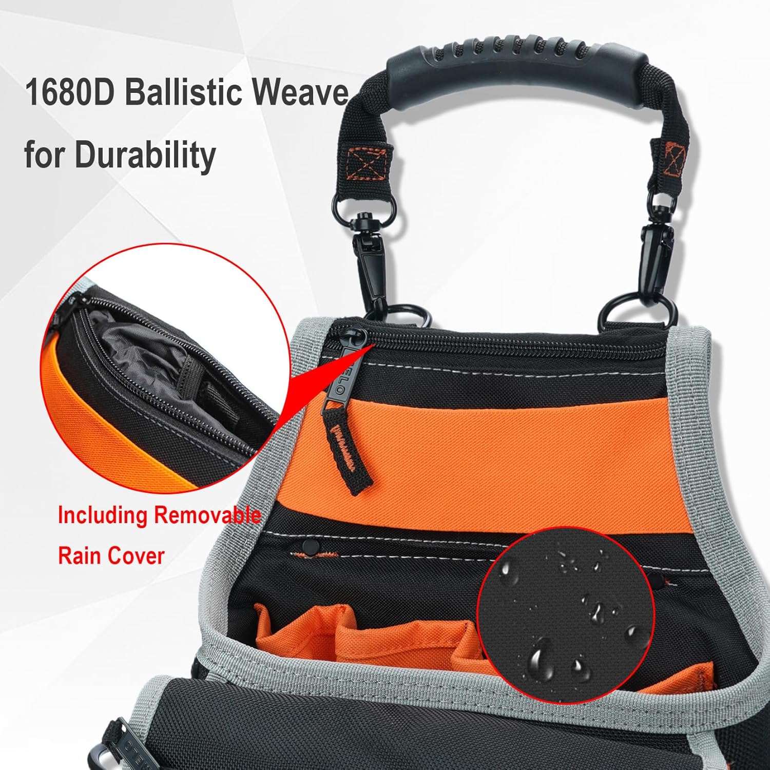 MELOTOUGH Electrician Tool Pouch Bag with Shoulder Strap 20 Pockets Tool Belt Pouch Tool Holster with Hammer Loop Tool Bag for Tradesman,Carpenter