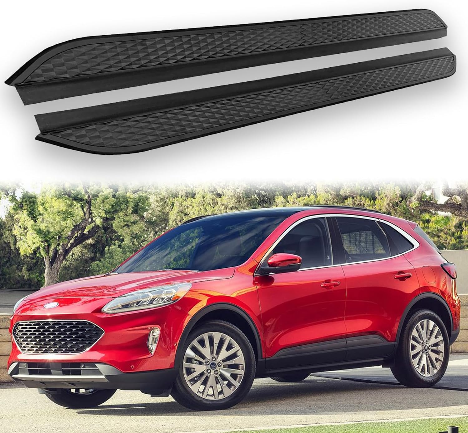 2Pcs Fits for All New Ford Escape 2020-2025 Running Boards Side Steps Pedals Black Nerf Bar