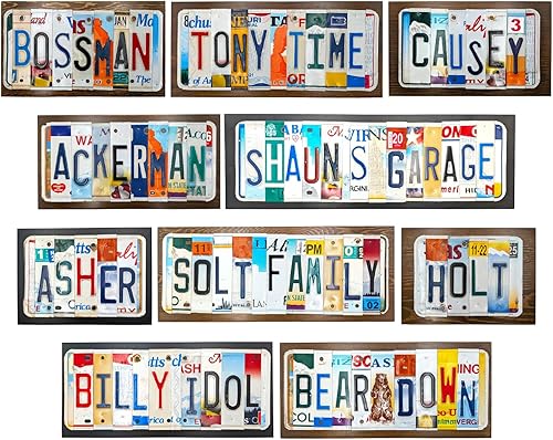 Miniatura 3 de Letreros de matrícula hechos a medida deletrea tus palabras con decoración personalizada para el hogar, la oficina o regalos únicos, arte de pared