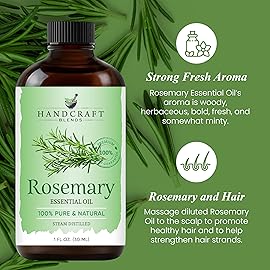 Handcraft Blends Rosemary Essential Oil - 1 Fl Oz - 100% Pure and Natural - Premium Grade Essential Oil for Diffuser and Aromatherapy, Skin, Massage, Candle and Soap Making Fragrance