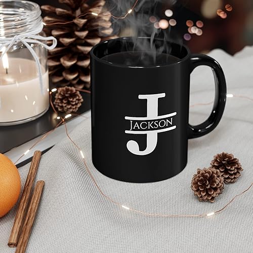 Miniatura 3 de Taza de café personalizada con monograma, letra inicial J personalizada para mujeres, hombres, niñas, niños, papás, mamás amigos, taza de café
