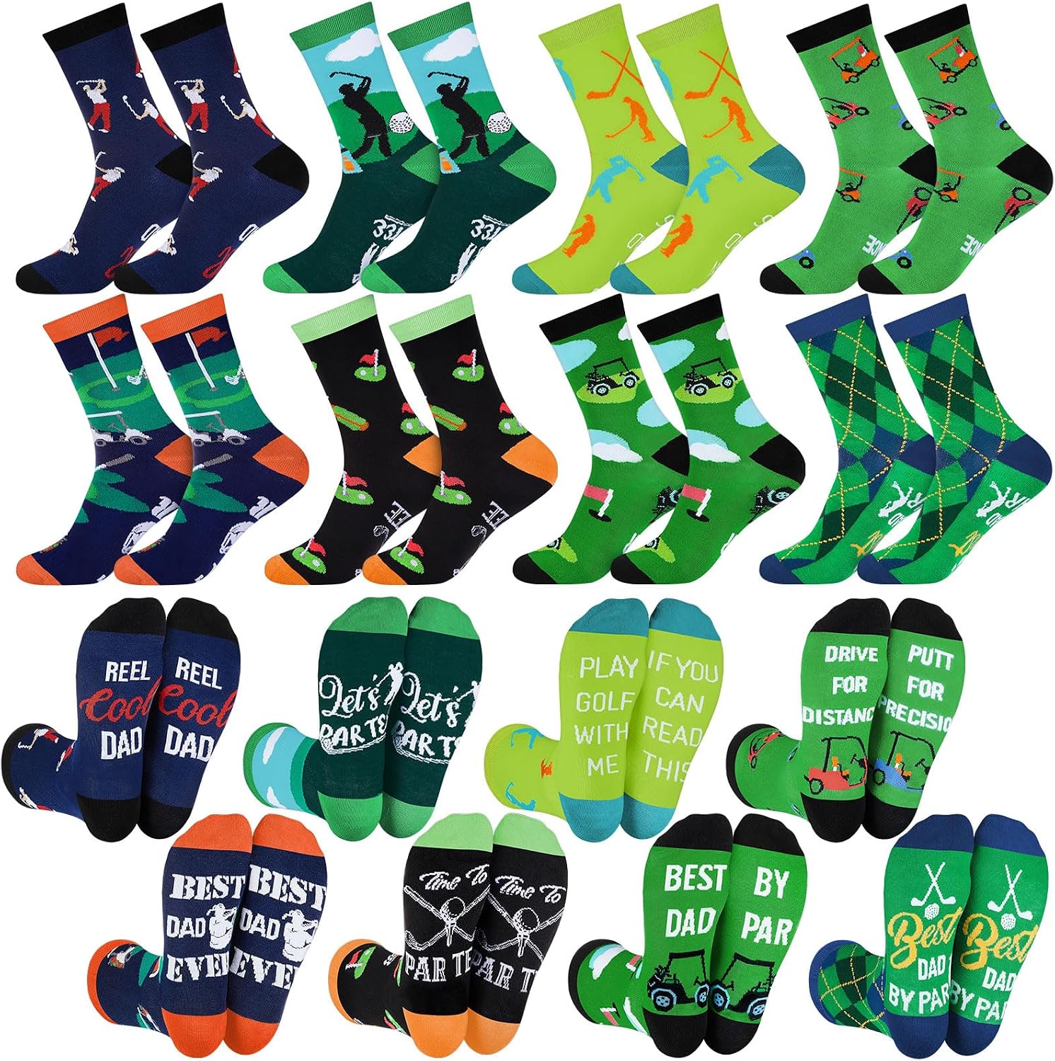 Haysandy 8 Pairs Men Funny Crew Socks Gifts Athletic Socks for Men Father's Day Birthday Holiday Stocking Stuffer