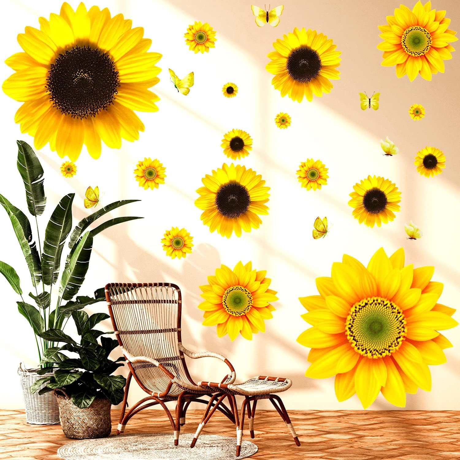 Adesivo Murale Girasole 98x32cm - Decorazione Rimovibile Per Pareti, Frigorifero E Mobili - Foto 11