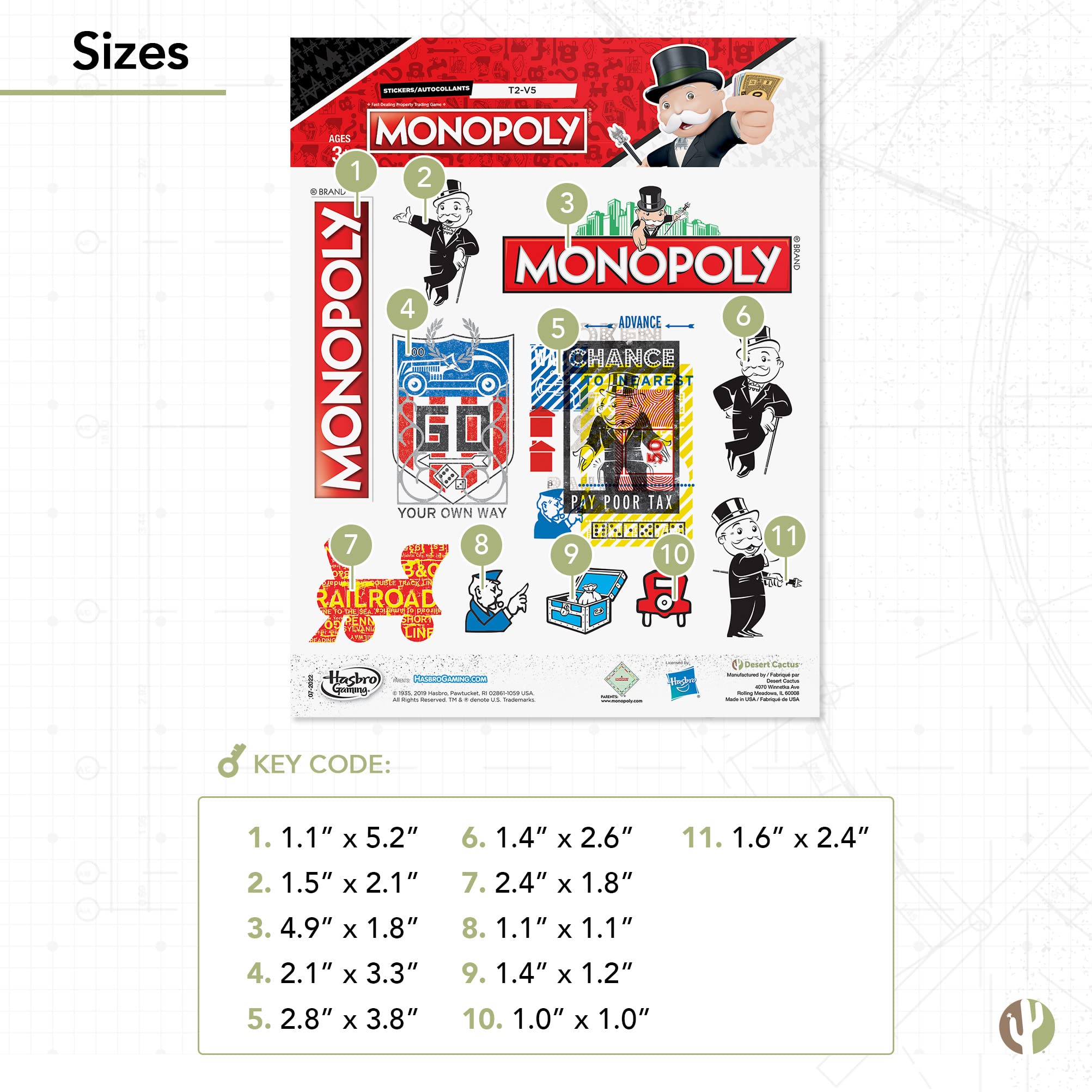 Monopoly Aufkleber-Set – Vinyl-Aufkleber Für Laptop, Wasserflasche & Auto, Offiziell Lizenziert