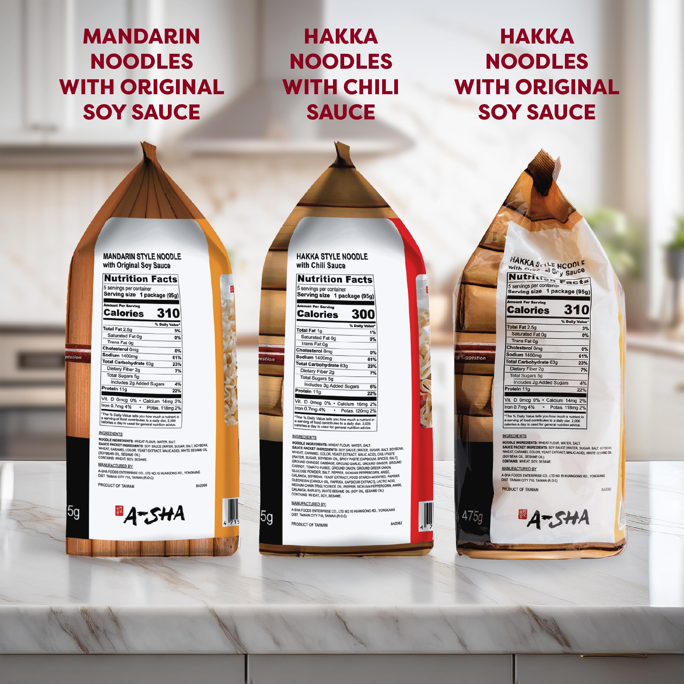 A-Sha Healthy Asian Instant Noodles with Sauce Pack | Best Sellers Variety Bundle | Vegan, Air Dried, High Protein | Great For Ramen, Stir Fry, Wok | 4 Flavors, 19 Packs
