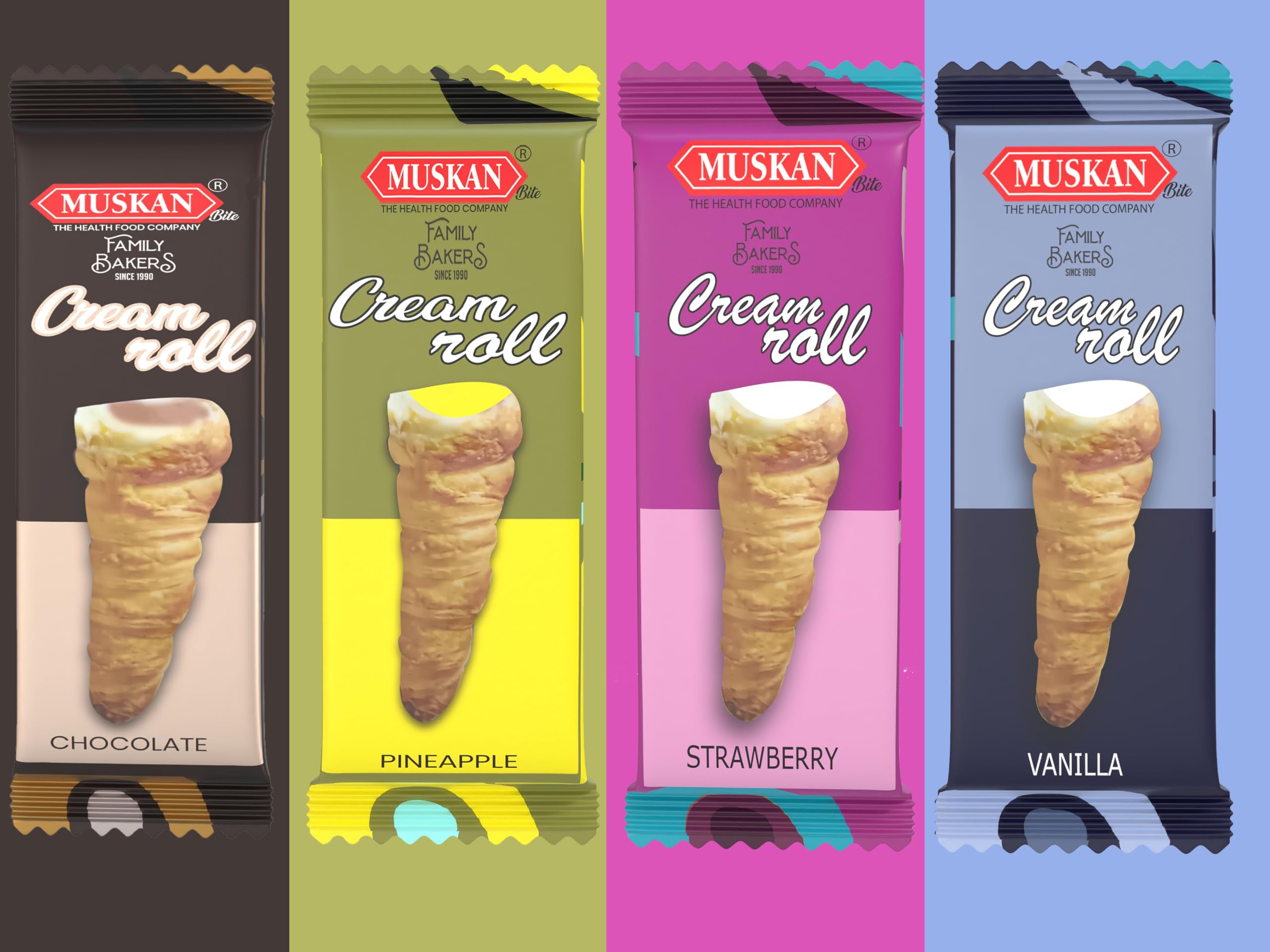 Muskan Premium Creamy Cream Roll Assorted Pack, Pineapple, Vanilla, Chocolate, Strawberry Flavours, Pack of 25 (B0DBG6B2PD) Amazon Price History, Amazon Price Tracker