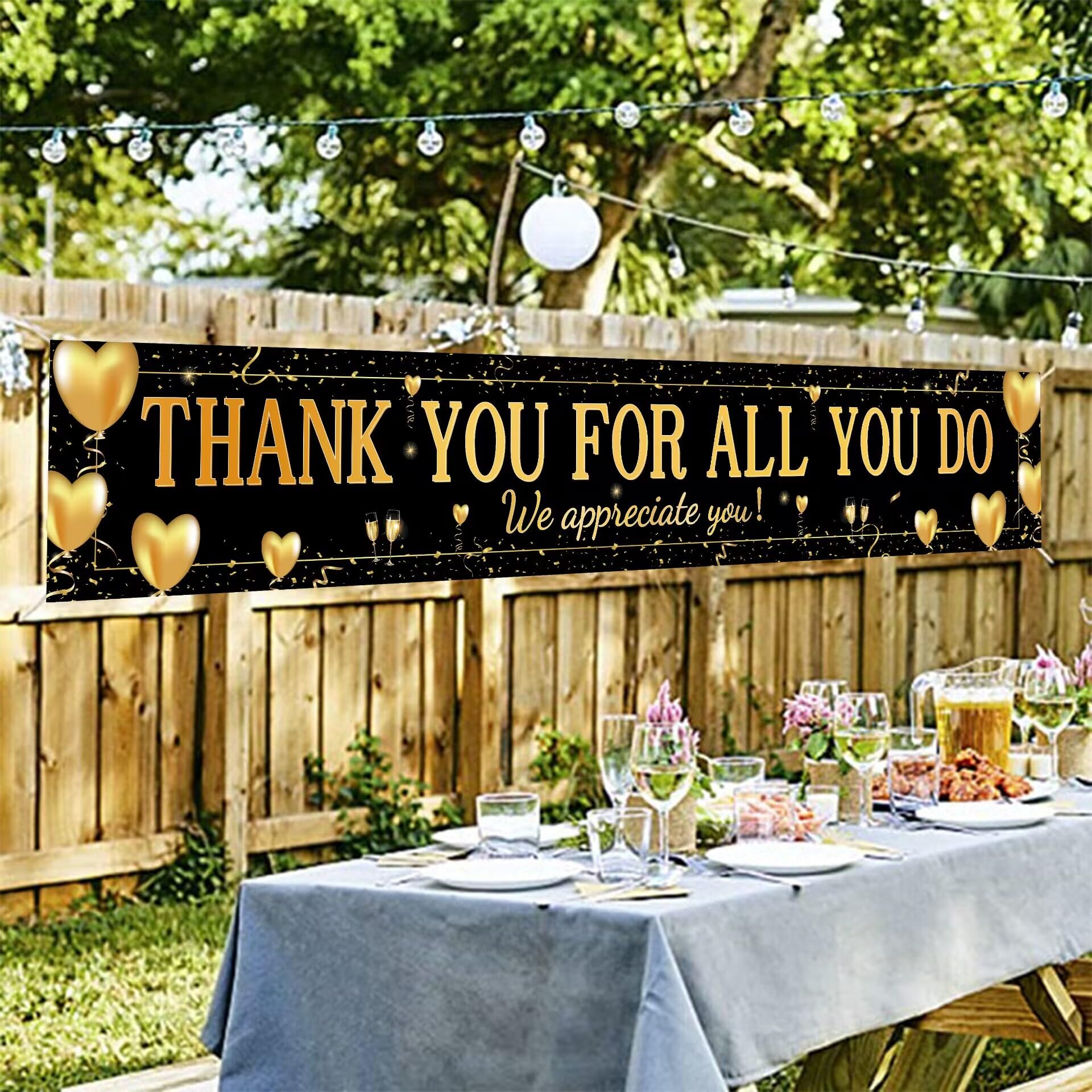 Large Thank You Banner 70.8x43.3 Inch – Colorful Star Design For Teacher, Nurse, Staff Appreciation Gifts