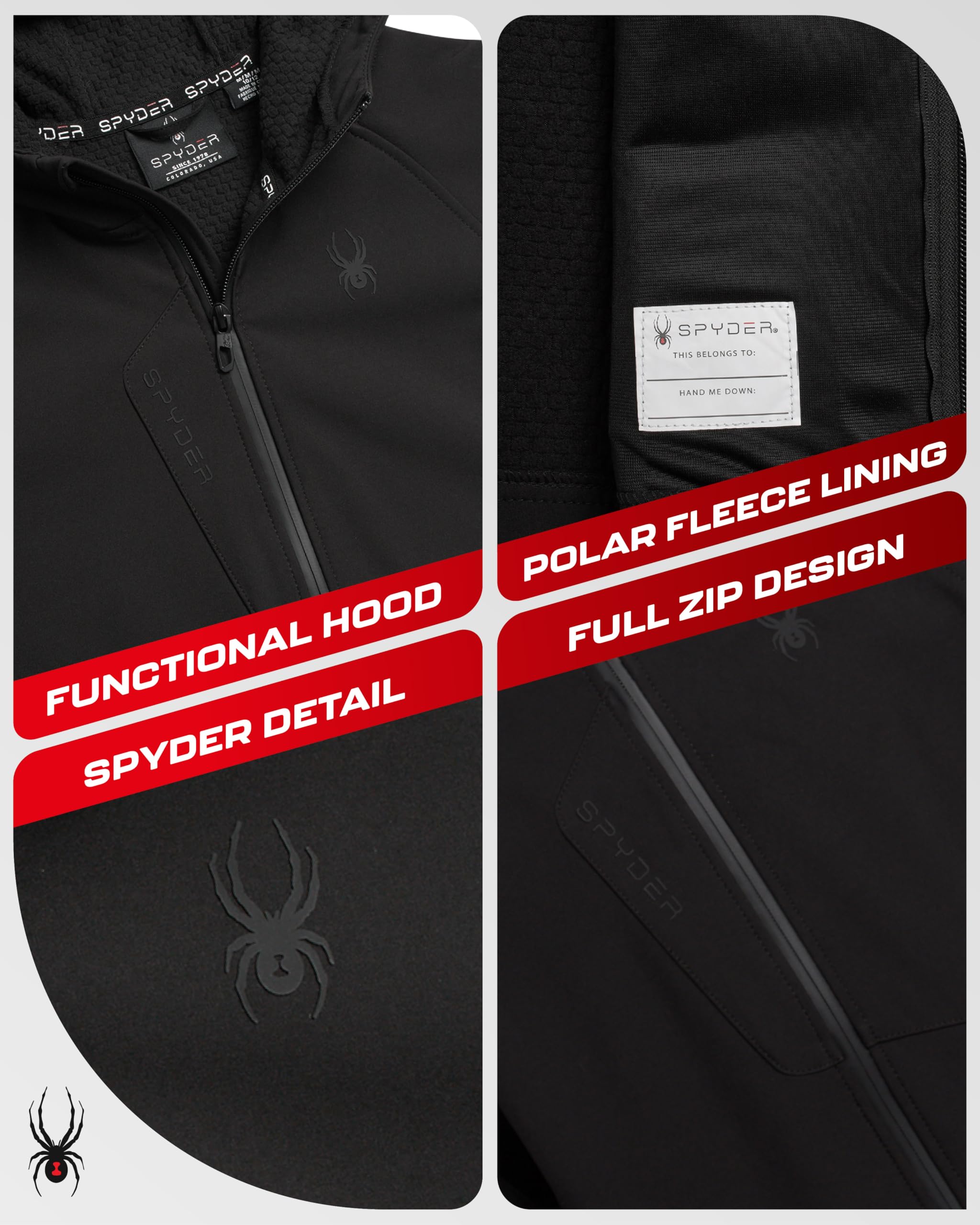 Spyder Chaqueta cortavientos para niños, chaqueta impermeable ligera con forro polar para niños, resistente al viento y al agua, abrigos para niños