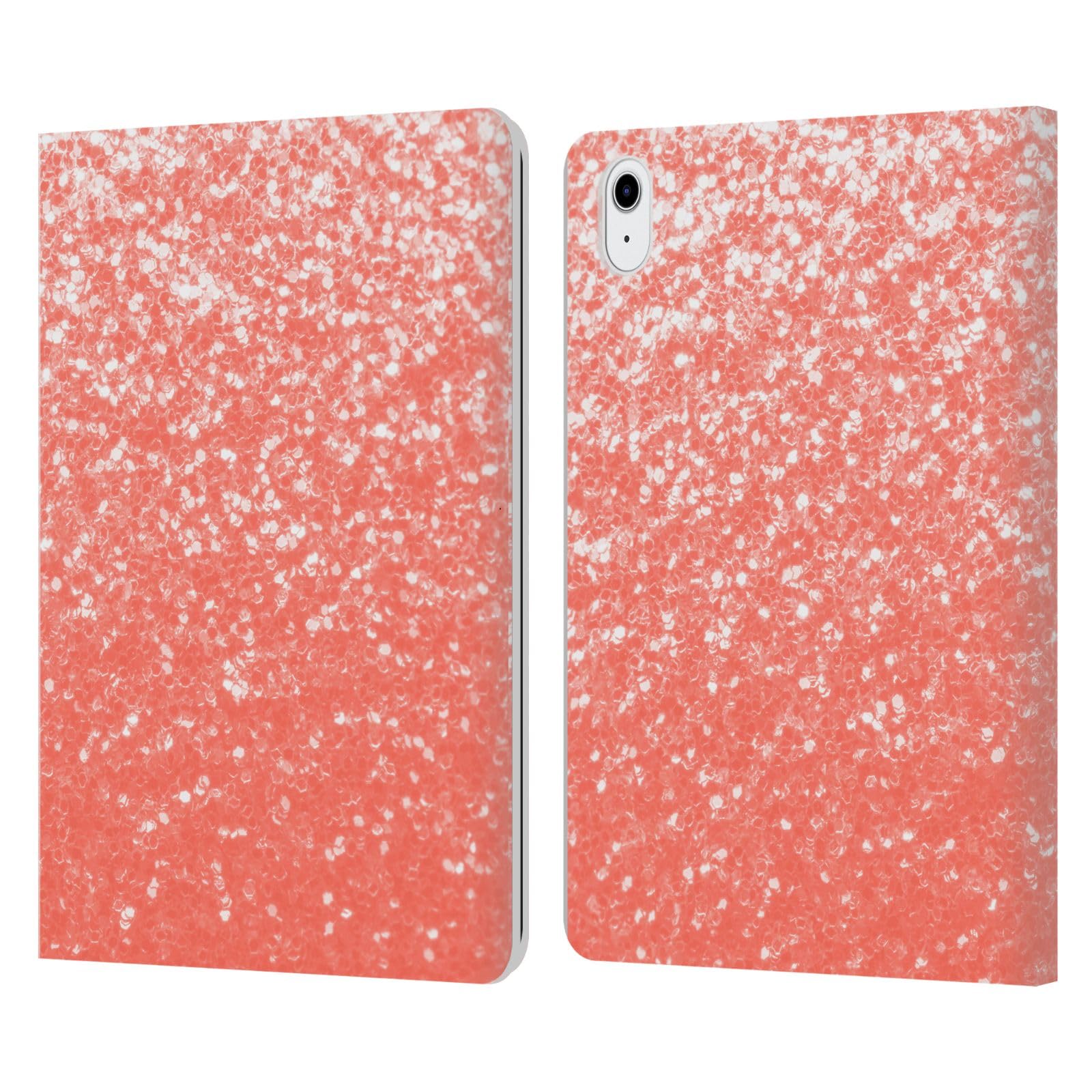 Carcasa de cuero tipo libro iPad Air 2022 PLdesign naranja coral claro 7