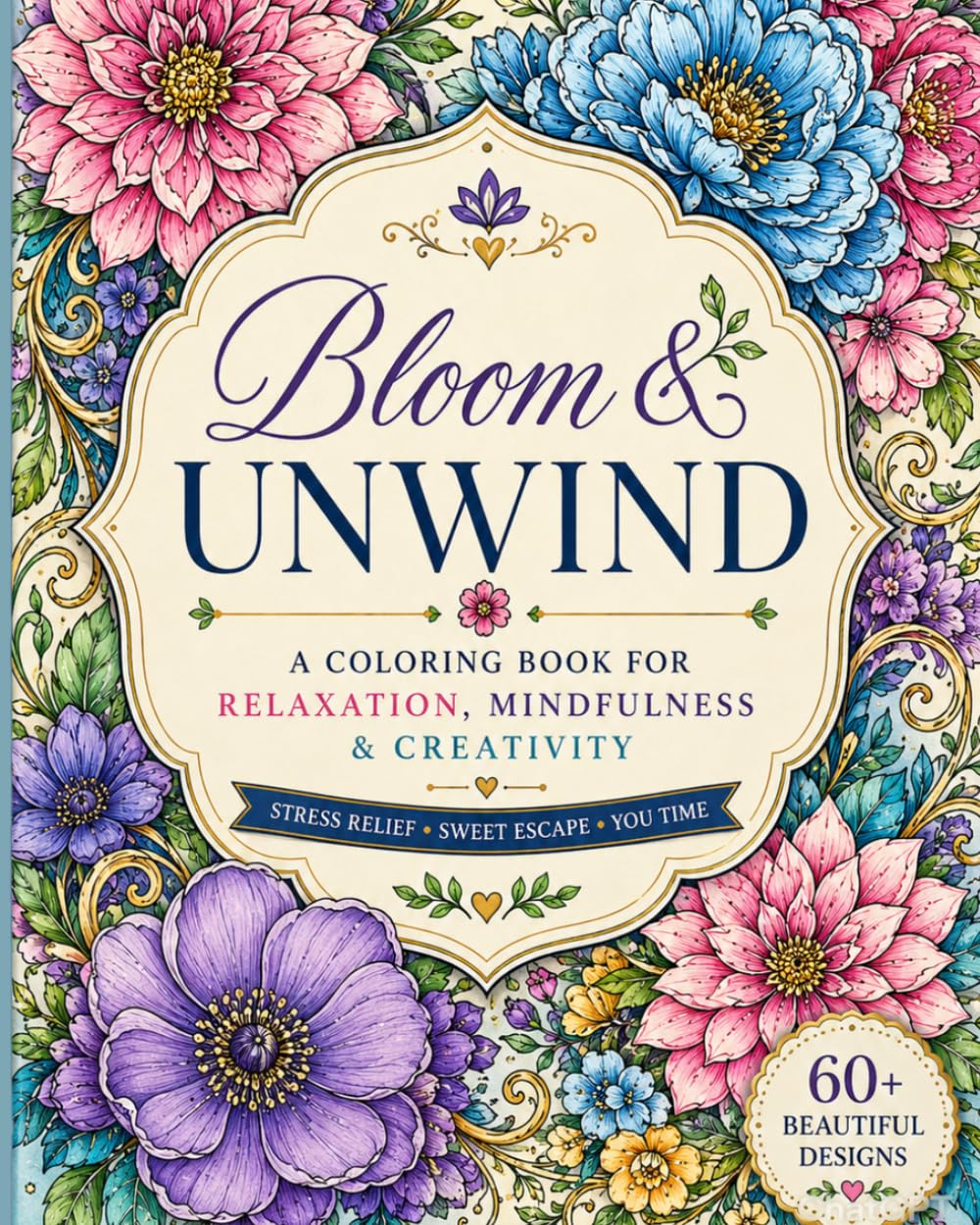 Bloom &Unwind: coloring book for relaxation