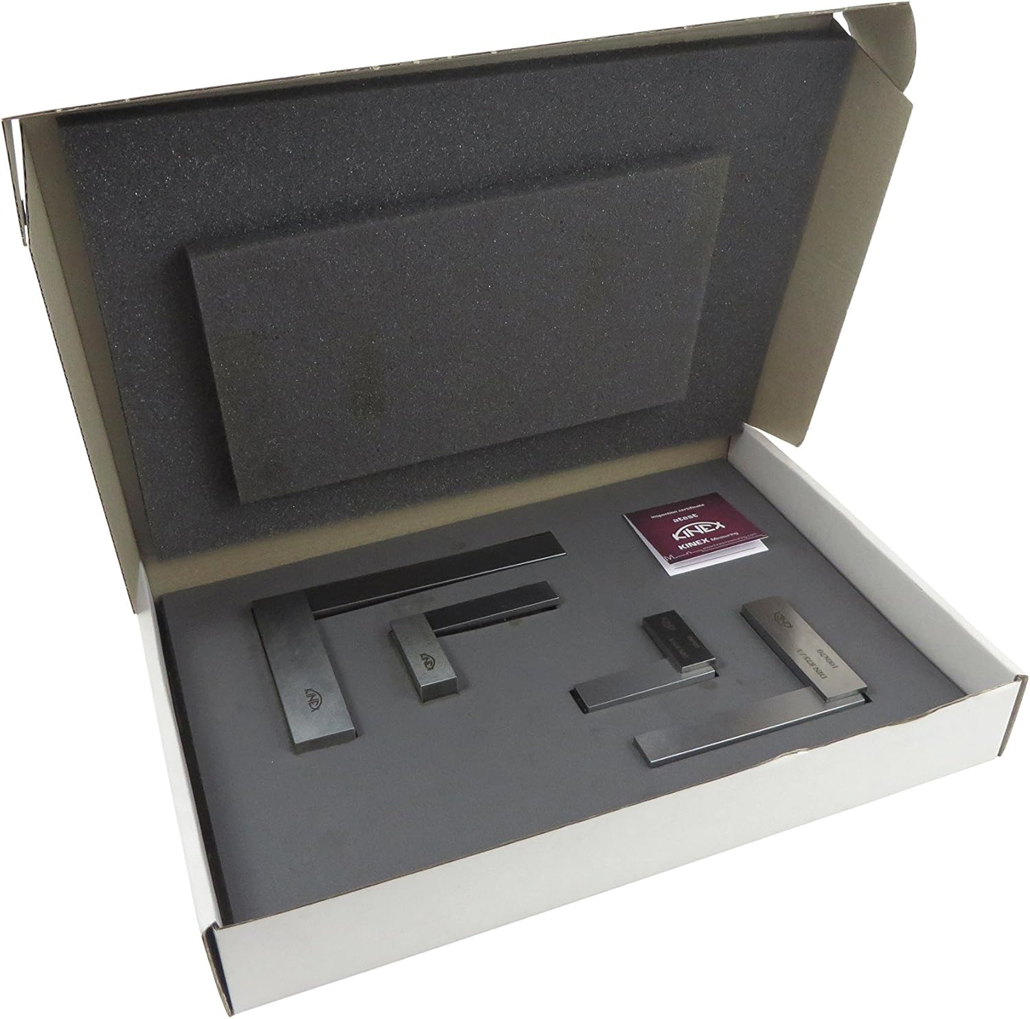 Kinex 4026-12-154T 4 Piece Set of Solid Machinist Square 2-3/8, 3, 4 and 6 Inches (60, 75, 100 and 150 mm) DIN 875/1 (Square w/in 18 microns or 0.0007 Inches) 4026-12-154T