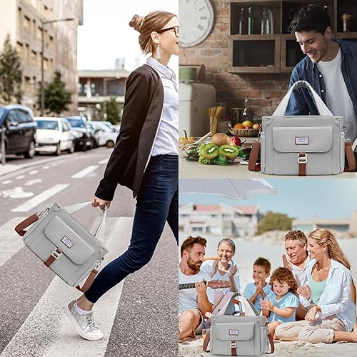 Miniatura 5 de Bolsa de almuerzo para hombres y mujeres, lonchera grande aislada, bolsa de almuerzo a prueba de fugas para adultos, bolsa de almuerzo reutilizable