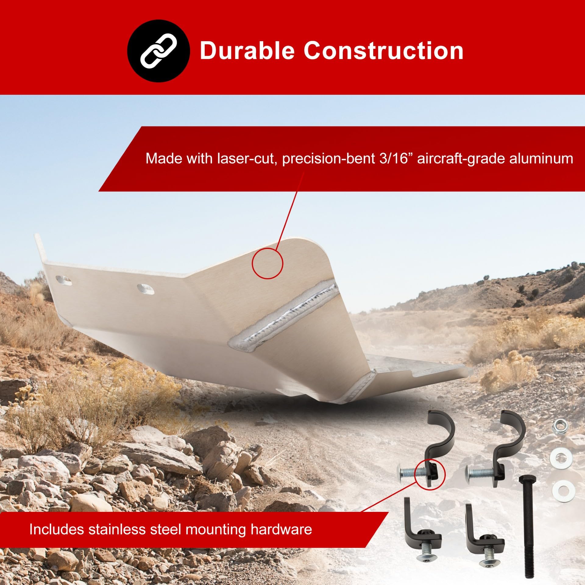 Amazon.com: Tusk Aluminum Heavy Duty Skid Plate Bash Plate
