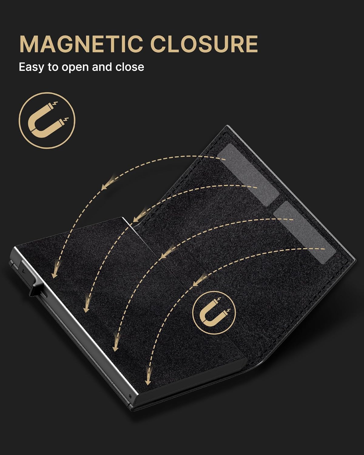 typecase Mens Wallet Card Holder: Pop Up Aluminum Case, Genuine Leather, Smart, RFID Blocking, Slim, Minimalist, Front Pocket - 9-14 Card Capacity | ID Window | Cash Slot - Oil Wax Black - Image 8