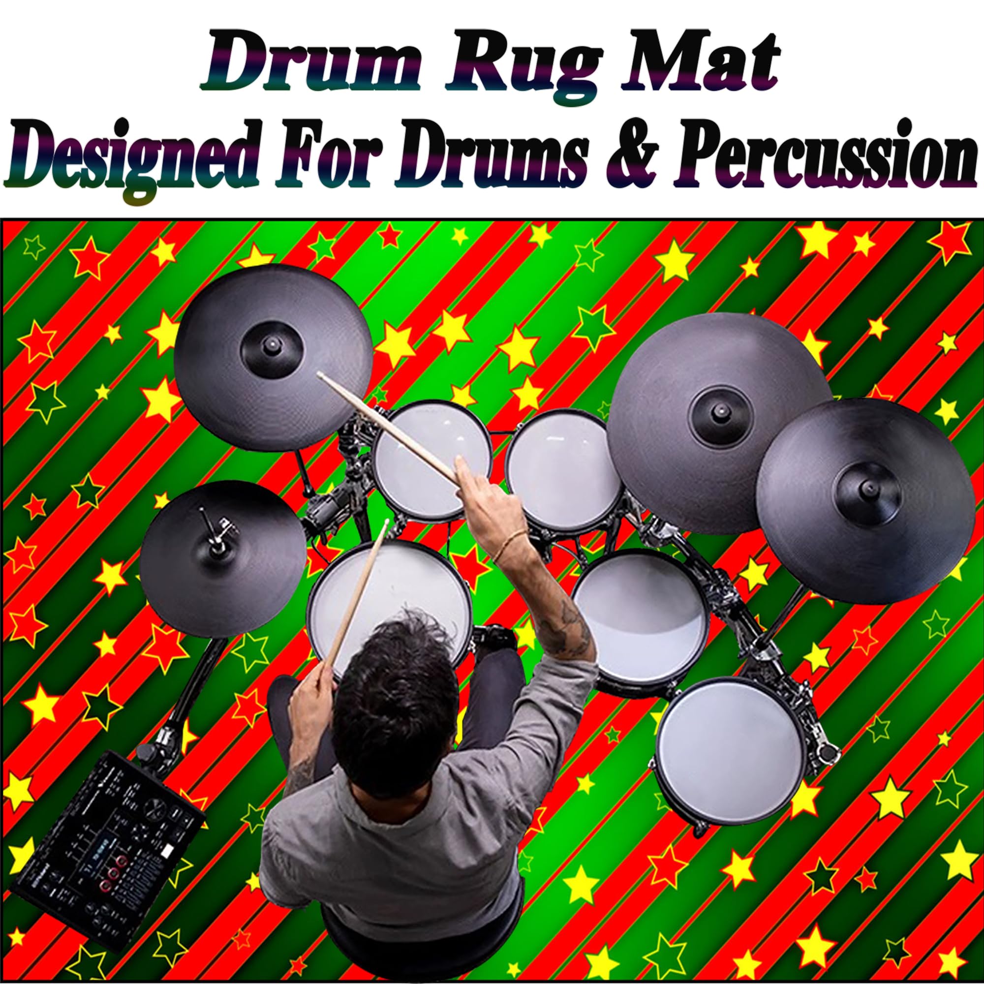 Tappeto per Batteria Professionale Tappeto a Tamburo Tappetino Insonorizzato per Batterie elettroniche Rullante Acustica Snare Drum Grancassa Strumenti Musicali Coperta Antiscivolo 230 x 180 cm
