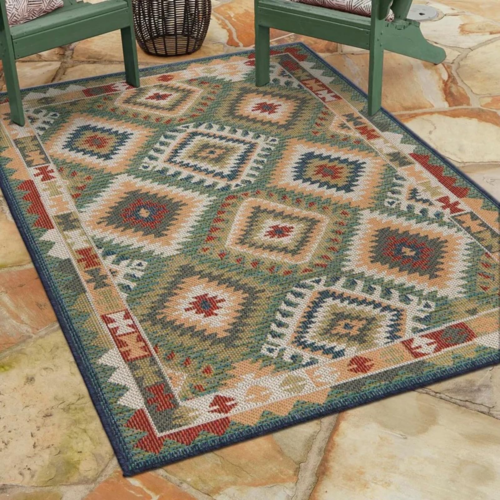HGTRH Garden Rugs Outdoor Waterproof 200 X 300 Extra Large, Geometric Motifs, Anti-Slide Indoor/Outdoor Rugs