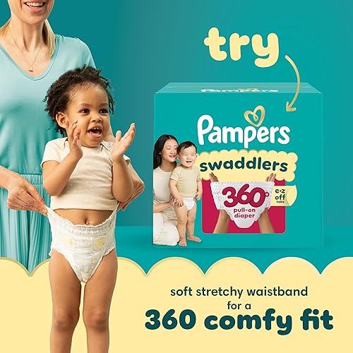 Miniatura 14 de Pampers Swaddlers Pañales desechables para bebé, talla 6, 108 unidades con toallitas sensibles a base de agua, 12 paquetes abatibles (1008 toallitas