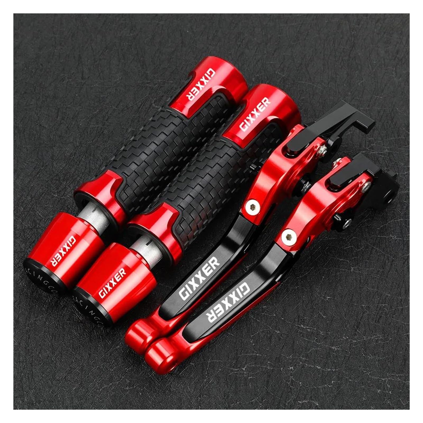Uchwyty Uchwyty Motocyklowe Dźwignie Hamulca I Sprzęgła Uchwyty Kierownicy Końcówki DLA SUZUKI GIXXER 250 SF 250SF 150 125(Red)