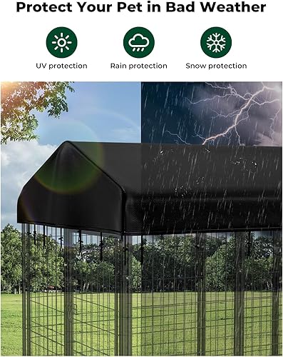 Miniatura 2 de PawGiant Reemplazo de la cubierta de la perrera para perros al aire libre, cubierta impermeable 420D resistente a los rayos UV para recinto grande