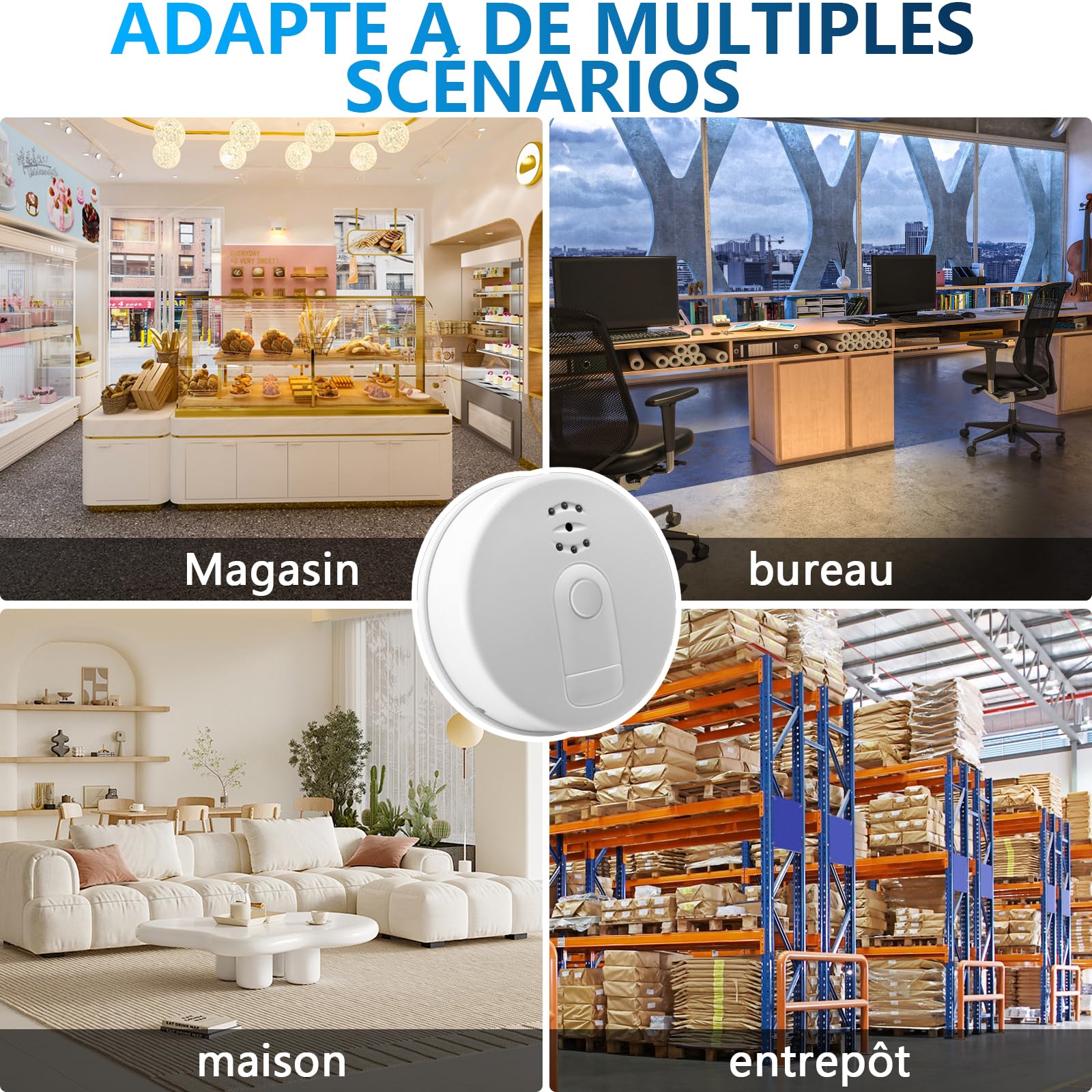 Caméra Cachée Wi-Fi 5G avec Détecteur de Fumée, Minicaméra Espion HD 1080P Vision Nocturne Détection Mouvement