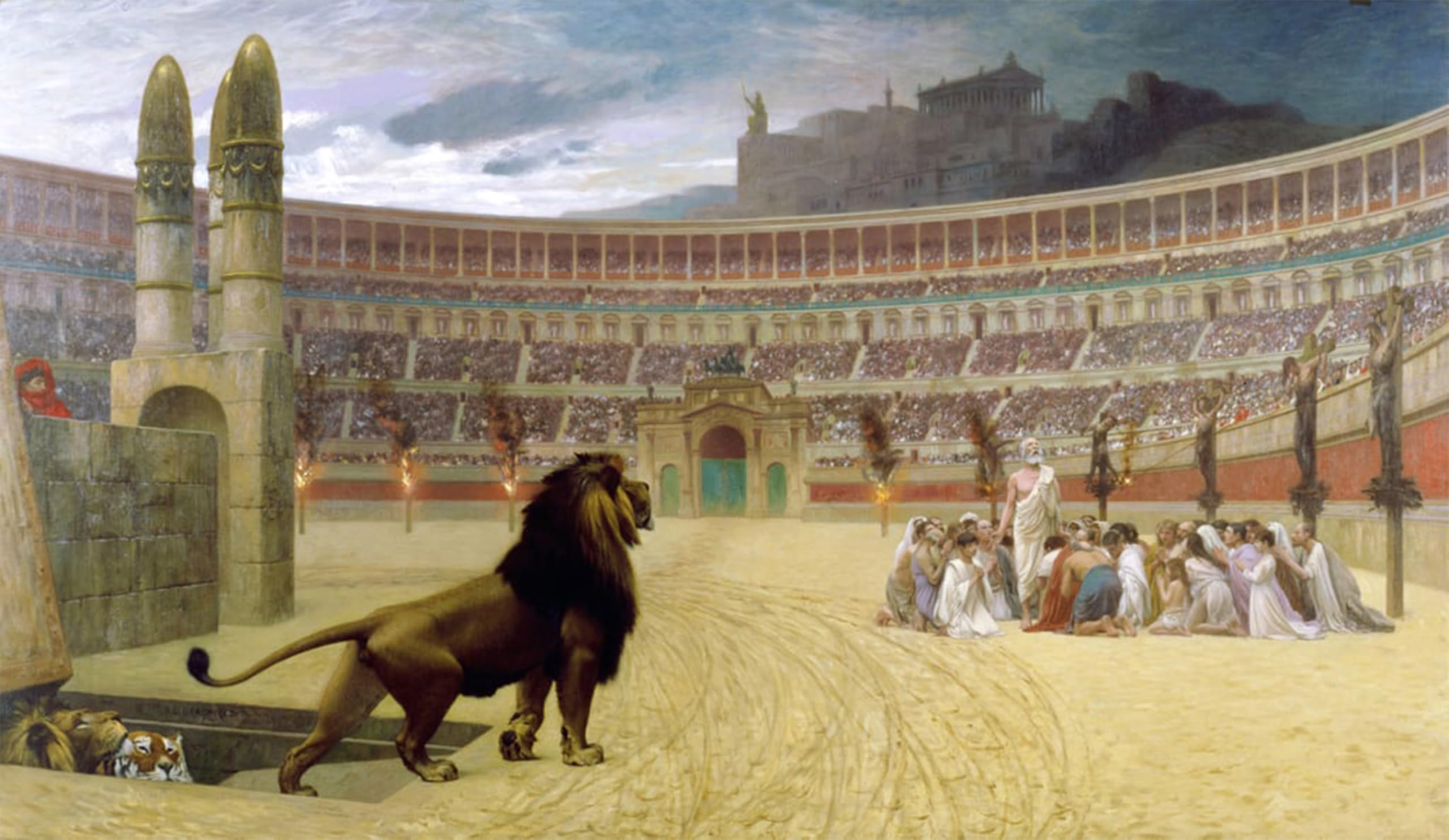 POSTERIIk Vintage Print Pop Art Landscape Artwork the Christian Martyr's Last Prayer by Jean Leon Gerome Art Prints for Office Home Decor 60x90cm