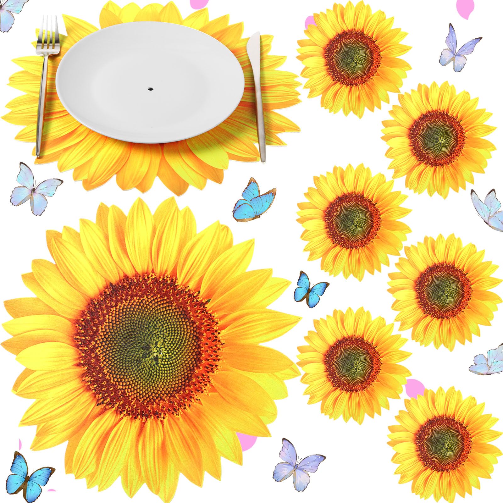 Set de table tournesol pour repas en extérieur et décoration de cuisine
