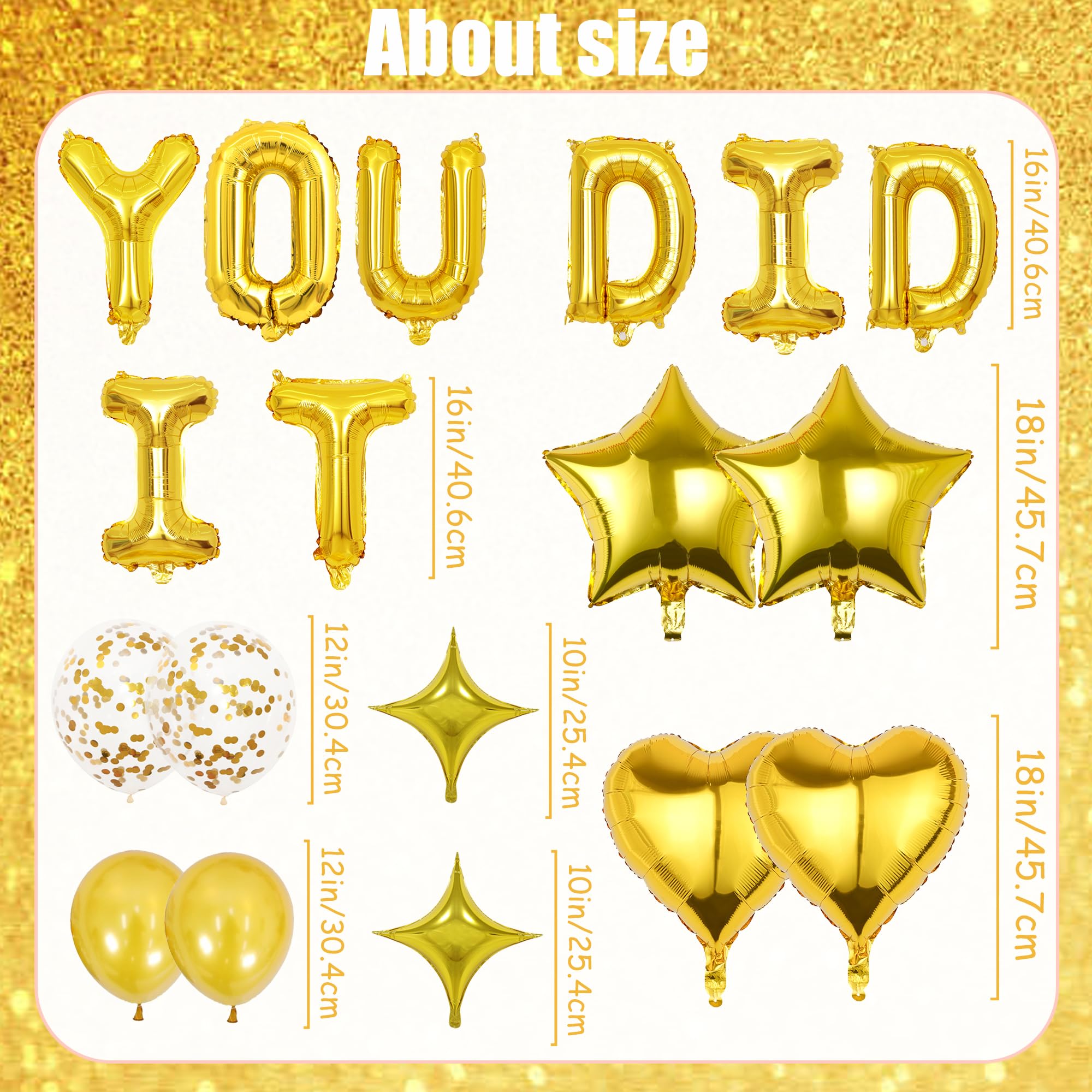 Graduation Decorations Congratulations Party Banner, You Did It Banners Gold Well Done Decoration - Image 3