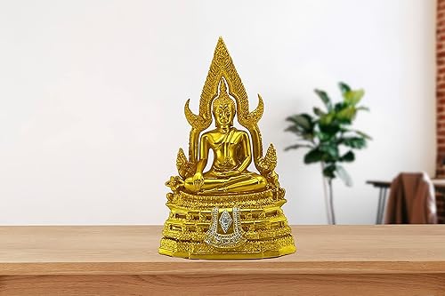 Miniatura 6 de BUDDHO Chinnaraj Thai Buddha Statue for Home Decor 8 h Gold Buddha Sculpture Small Gift Office Gift Office Decor Figurines Meditation Altar Sculpture