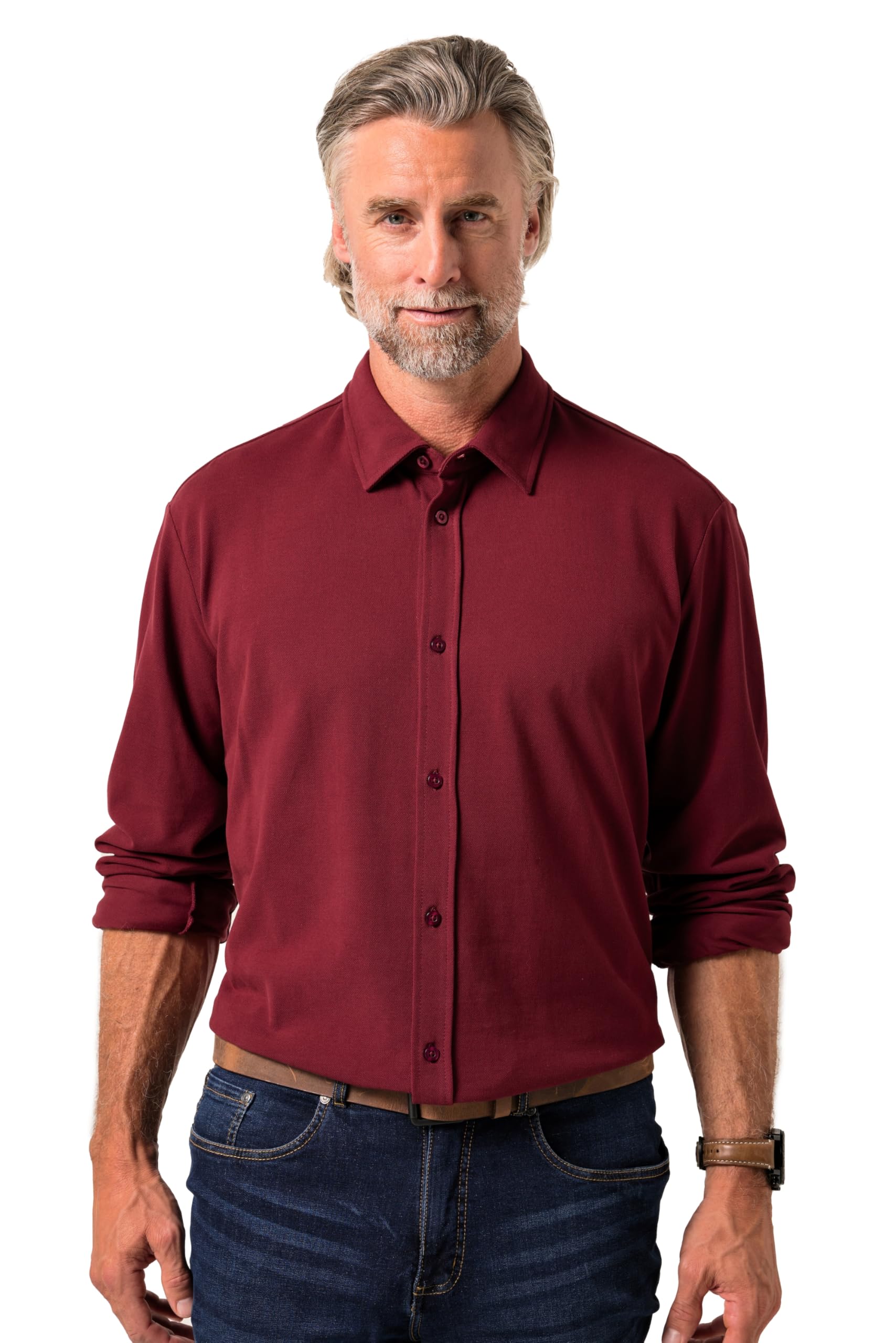 Boston Park Herren große Größen Übergrößen Menswear L-8XL Piqué-Hemd, Langarm, Kentkragen, Comfort Fit 842087