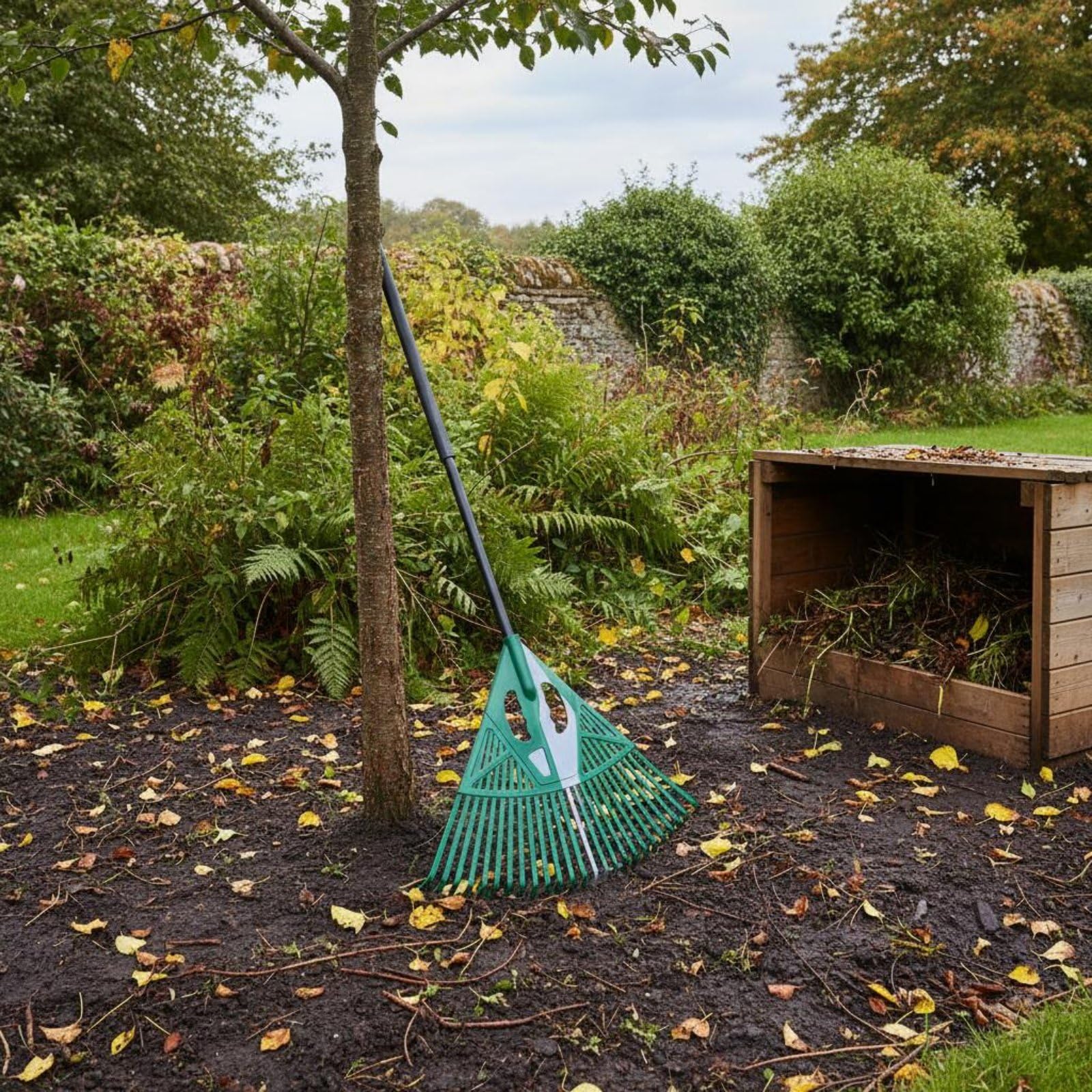 predolo 2-in-1 Laubrechen multifunktional Laubsammler Handgreifer leicht zu Bedienen teilbarer Fächerbesen für Hausbesitzer, Gartenliebhaber, Garten, Hof , W Ss Griff