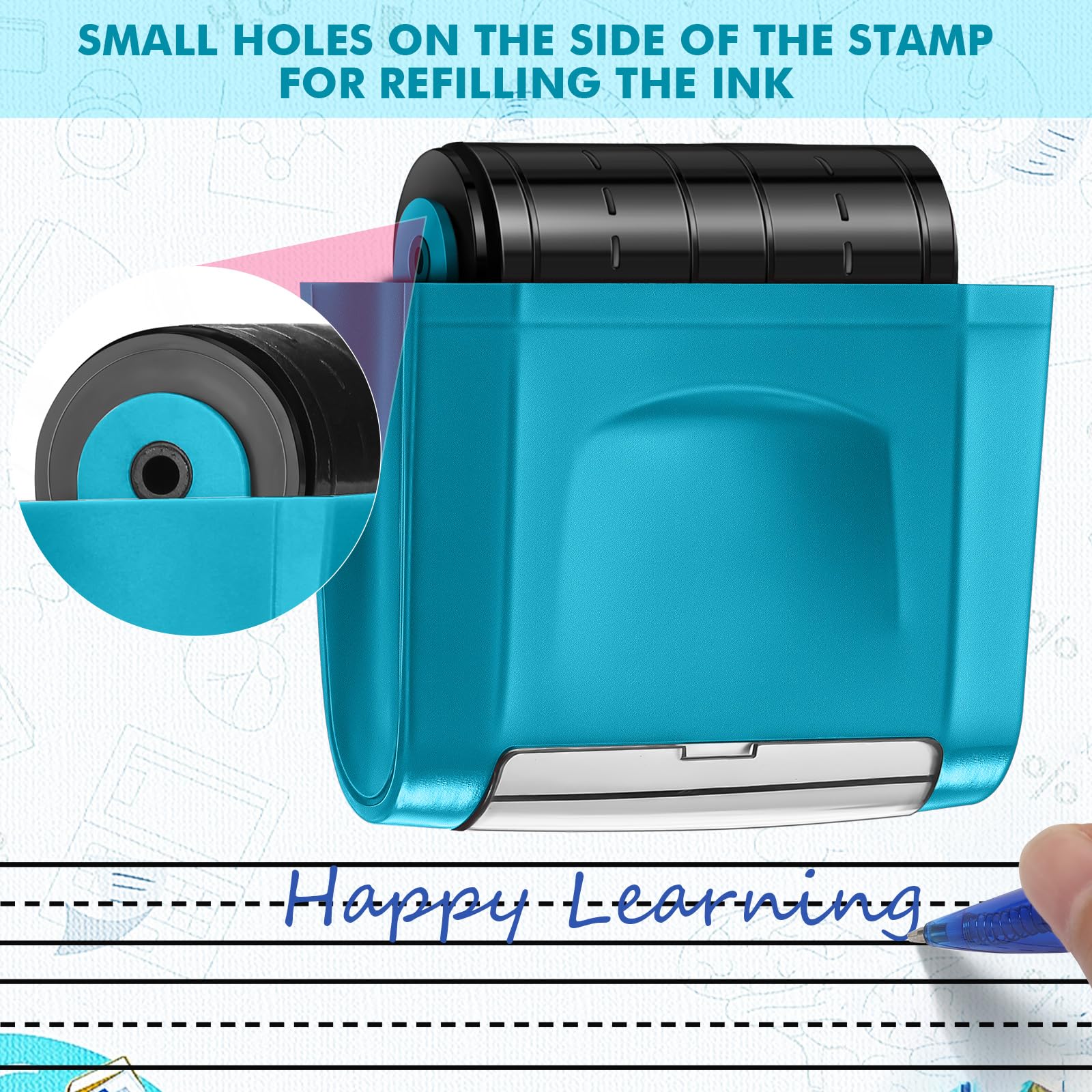 Hand Writing Stamp Snapklik.com : Nezyo Double Dashed Handwriting Lines Practice Roller ...