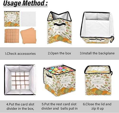 Miniatura 5 de Caja de almacenamiento de adornos de Navidad de hoja de calabaza de Acción de Gracias, 64 adornos navideños con divisores, 4 bandejas para